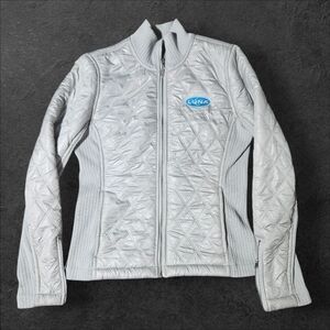 Prana Sherpa Lined Quilted Puffer Diva Zip Mock Jacket Ribbed Side Size S "LUNA"
